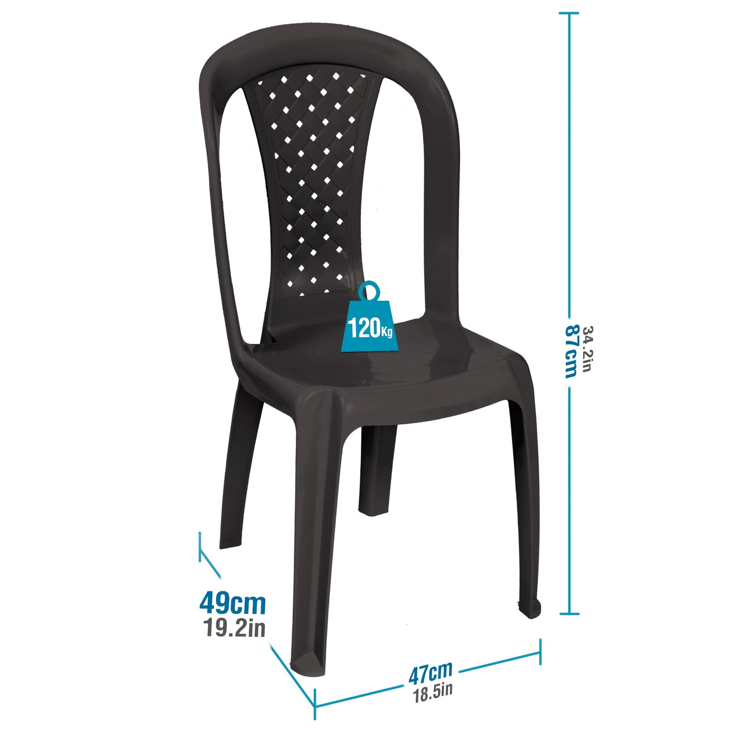Silla clásica sin brazos para jardín y exteriores
