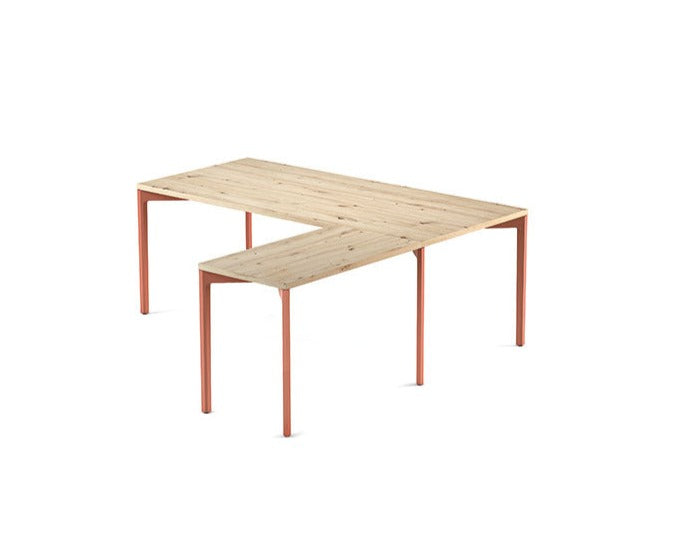 MESA HEXA EN FORMA DE L PARA OFICINA