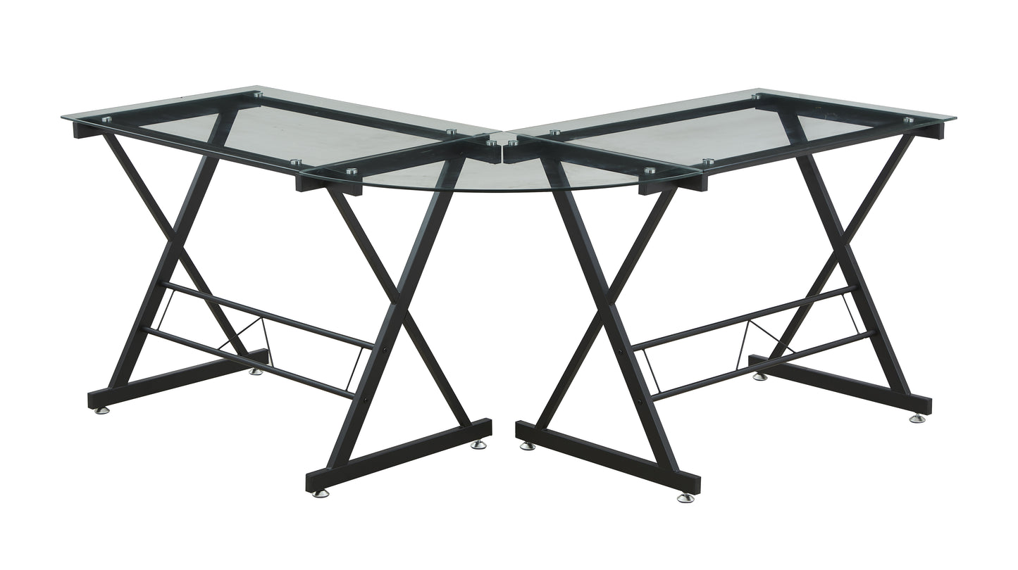 Escritorio De CRISTAL TRANSPARENTE En Forma De L (Imagen De Referencia) (HFE-150)