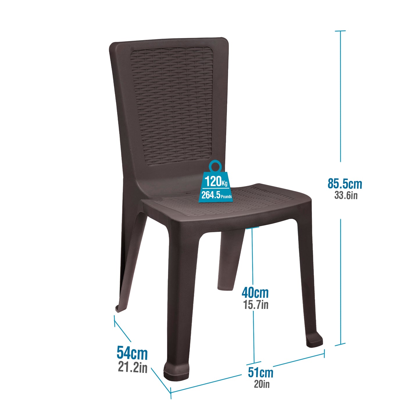Silla sin brazos para jardín y exteriores