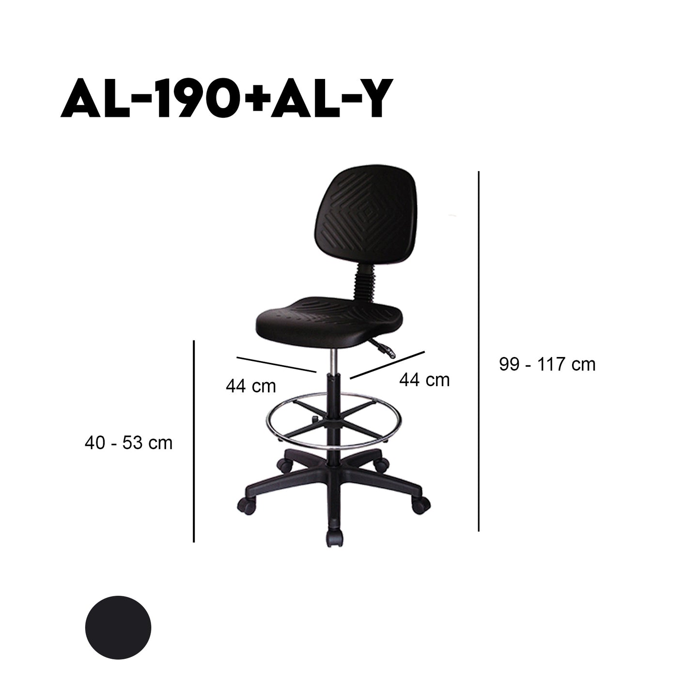 SILLA TIPO CAJERO INDUSTRIAL TEKNO (AL-190 + NW)