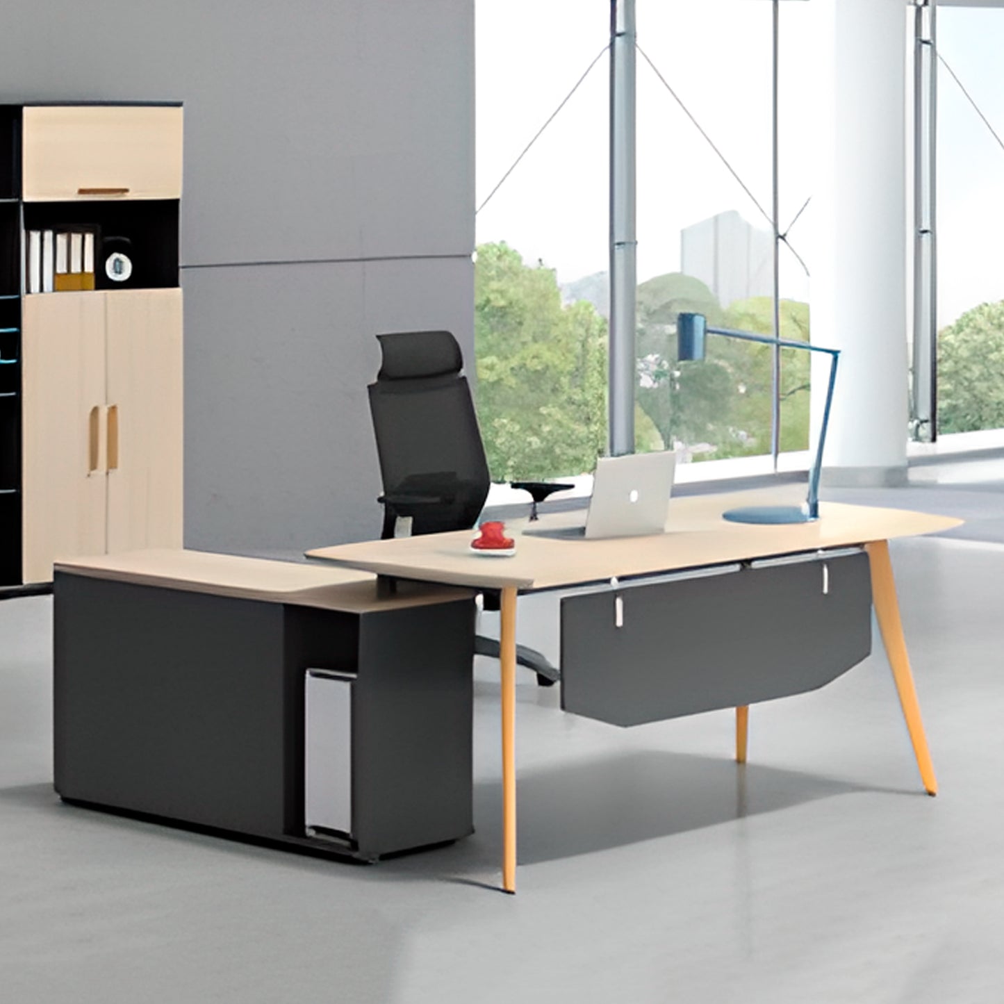 ESCRITORIO EJECUTIVO CON CREDENZA FLY (FF-124)