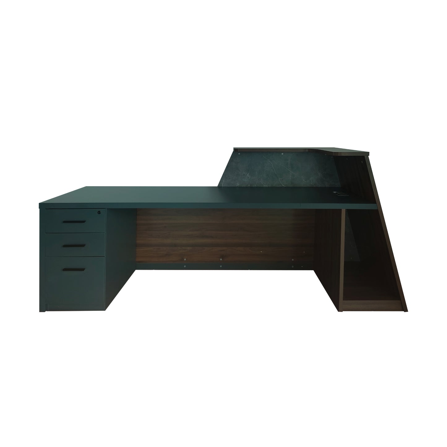 RECEPCION CON MELAMINA TIPO MARMOL