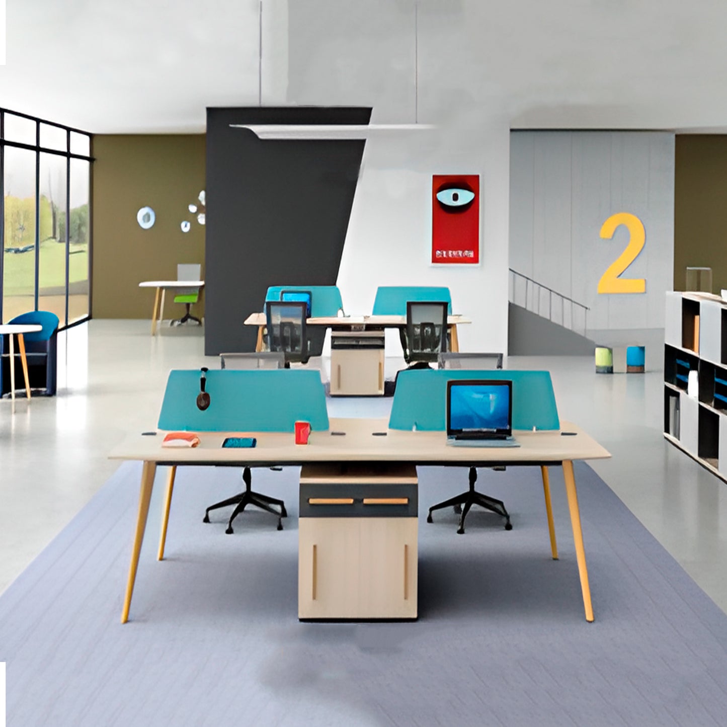 ESTACION DE TRABAJO CON MAMPARAS FIRENZA FLY (FF-512)