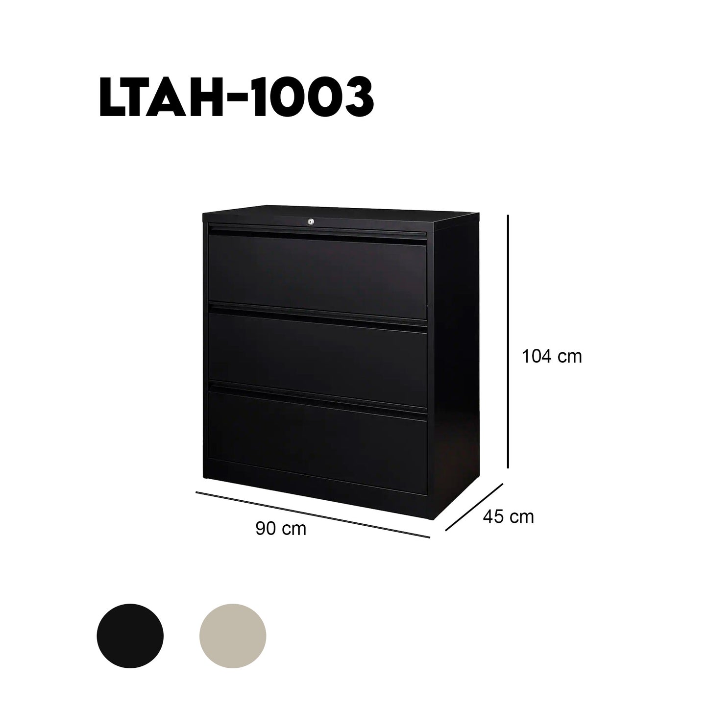 ARCHIVERO METALICO HORIZONTAL DE 3 GAVETAS